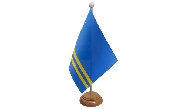 Aruba Small Flag With Wooden Stand